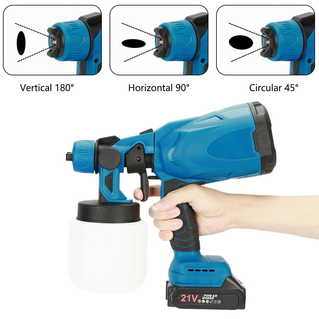 High Pressure Cordless Paint Sprayer Electric Airless HVLP Spray Gun